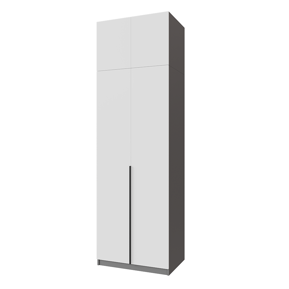 Шкаф распашной с антресолью Меблітренд Чиназес Чиа-800.5 800х500х2550 мм Графитовый/Белый (26841476)