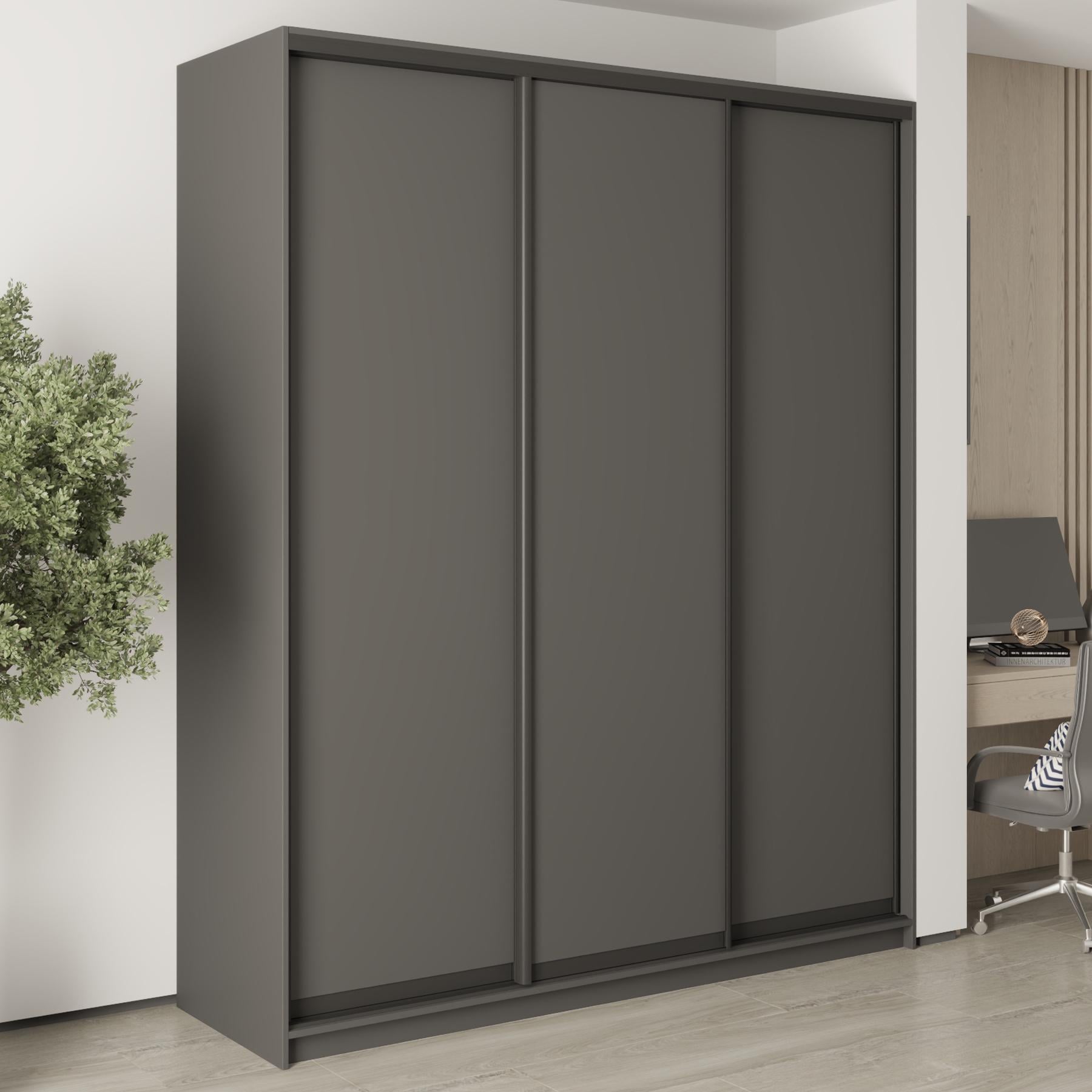 Шкаф-купе трехдверный MebelStar Комбо BG 3 ДСП 200x60x240 см Антрацит (MBS-9440)