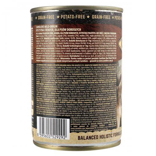 Корм влажный Carnilove Venison&Reindeer для собак мясо северного оленя 400 г - фото 3 Корм влажный Carnilove Venison&Reindeer для собак мясо северного оленя 400 г - фото 3