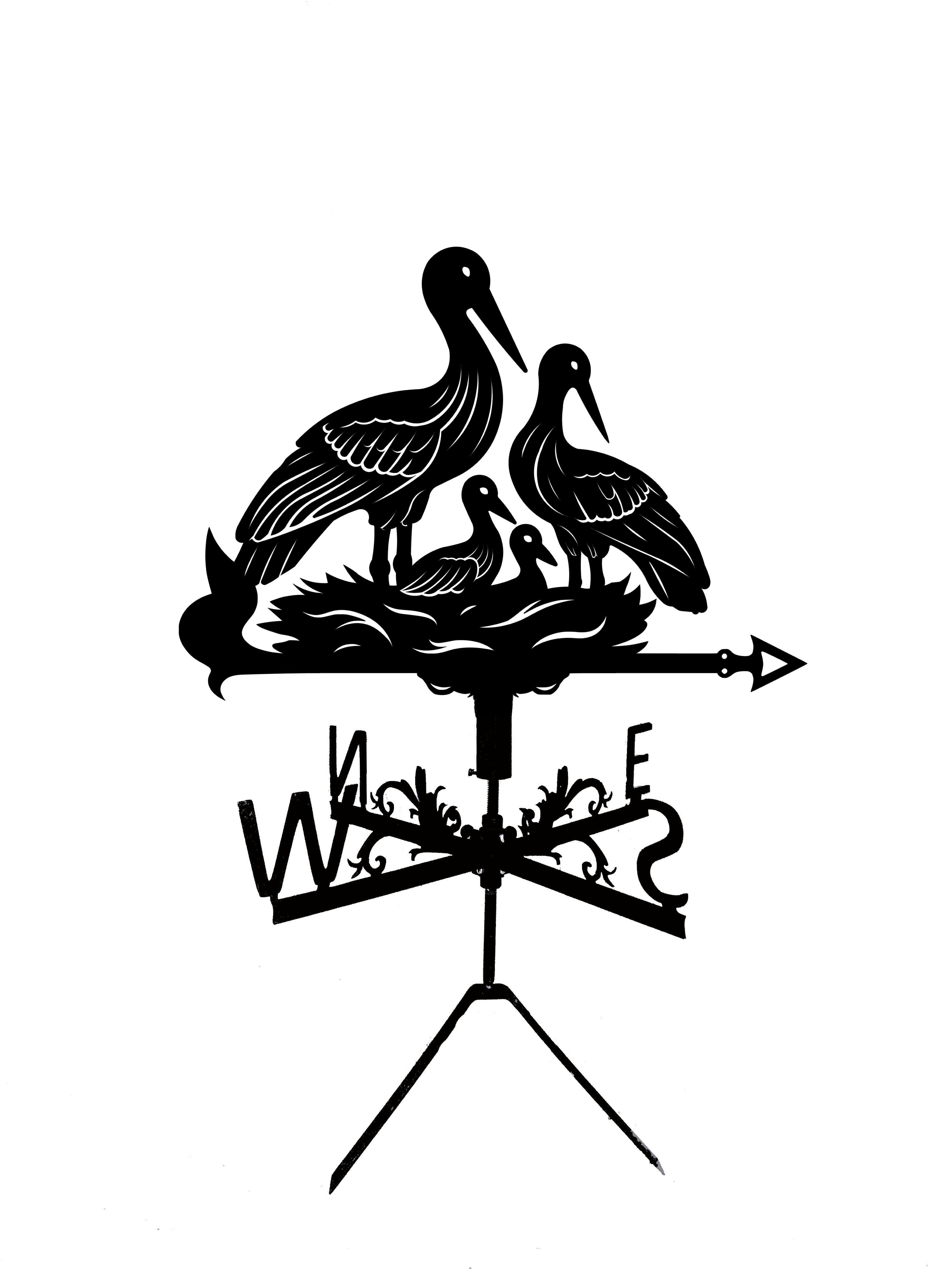 Флюгер на беседку/колодец Аисты №4 (27477798)