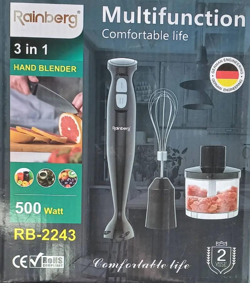 Блендер занурювальний Rainberg RB-2243 3в1 з міксером 500 Вт Чорний (186) - фото 4 Блендер занурювальний Rainberg RB-2243 3в1 з міксером 500 Вт Чорний (186) - фото 4