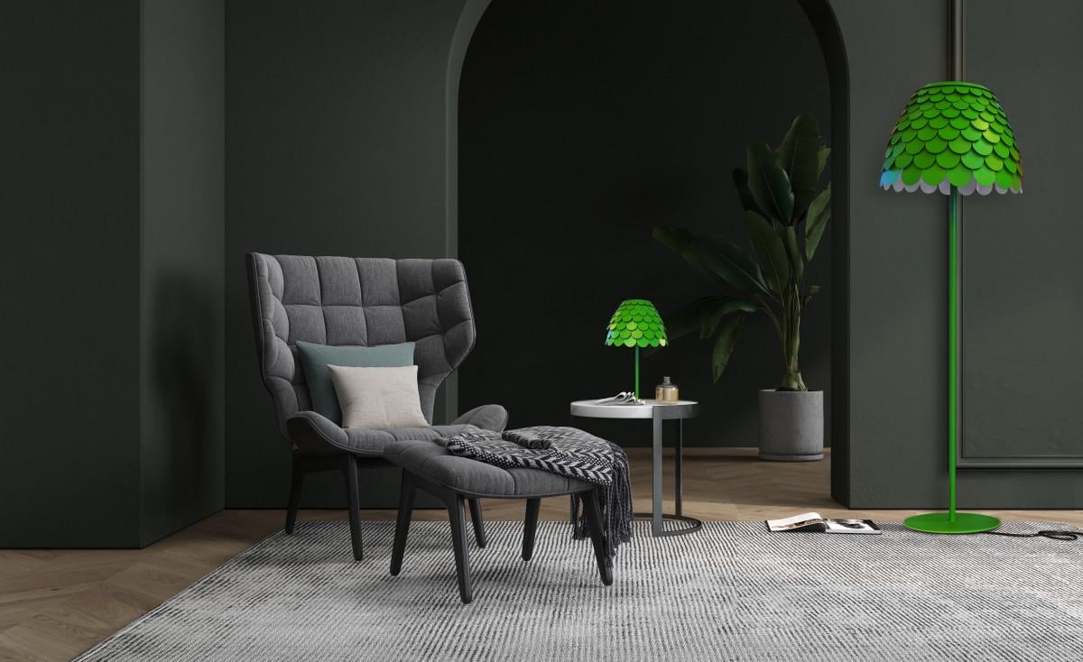 Торшер напольный Brille "Чешуя" современный BL-118F/3 E27 GR - фото 3 Торшер напольный Brille "Чешуя" современный BL-118F/3 E27 GR - фото 3