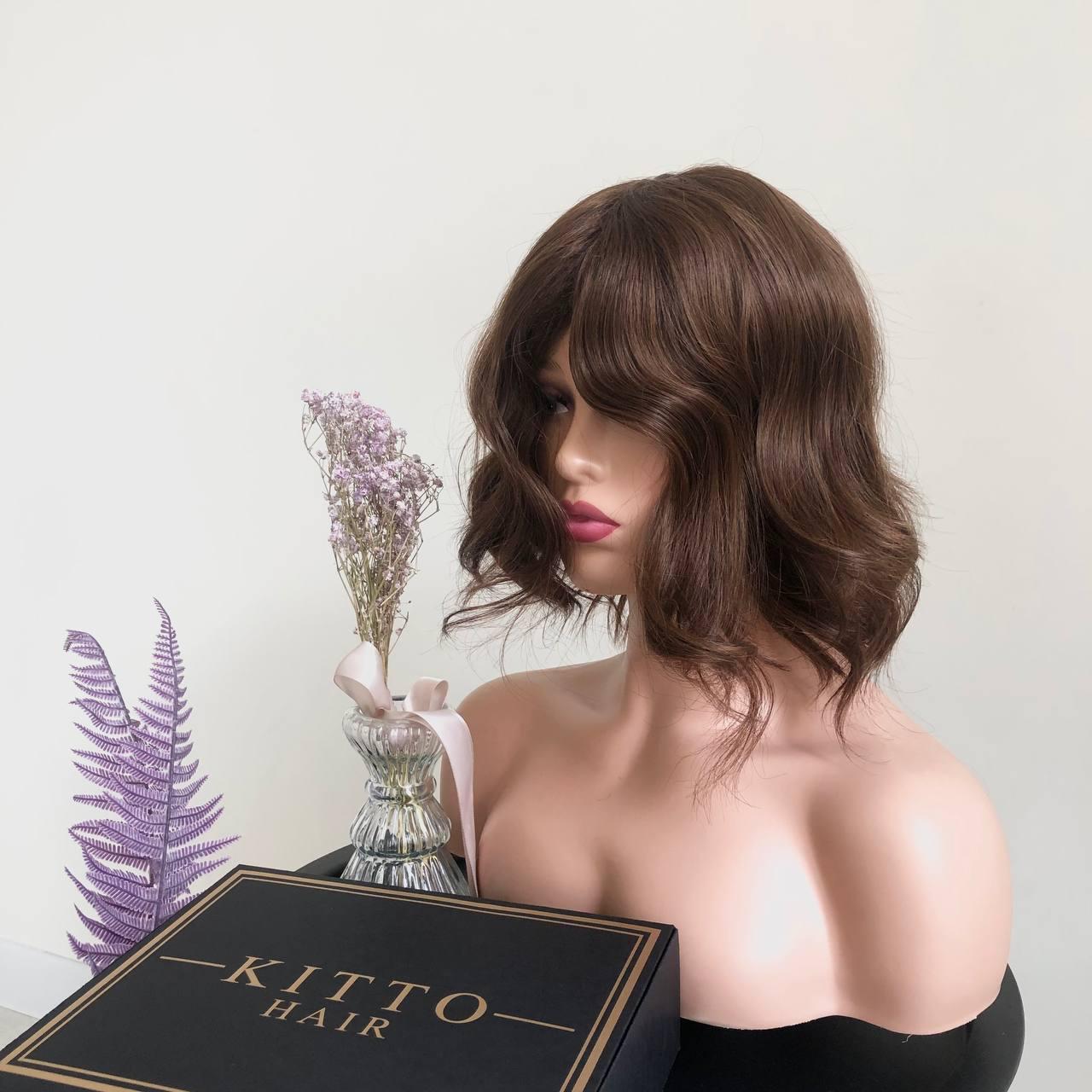 Перука KITTO HAIR боб каре із чолкою Світло-коричневий (6343)