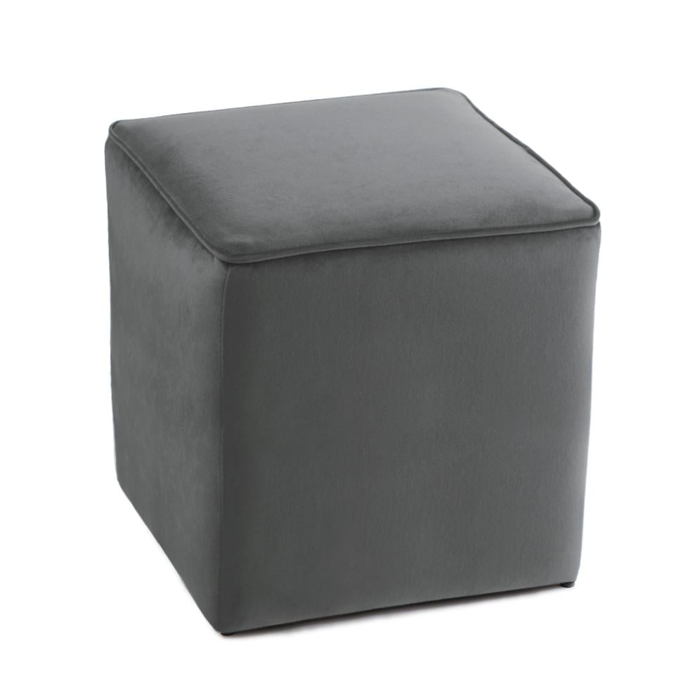 Пуф J-LINE вельветовый 40х40х40 см Темно-серый (806)