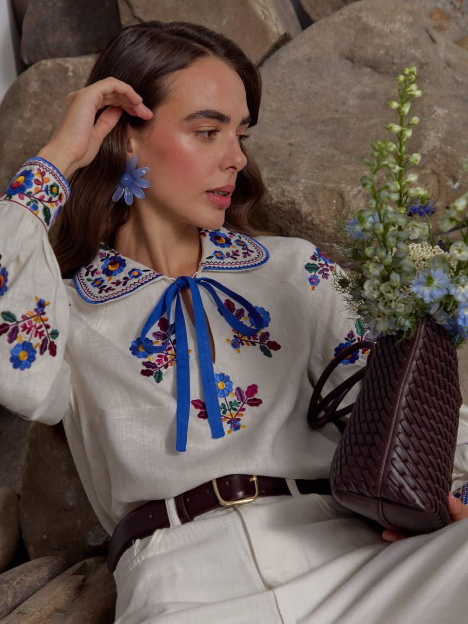 Вышиванка женская р. 50 Белый (0922)