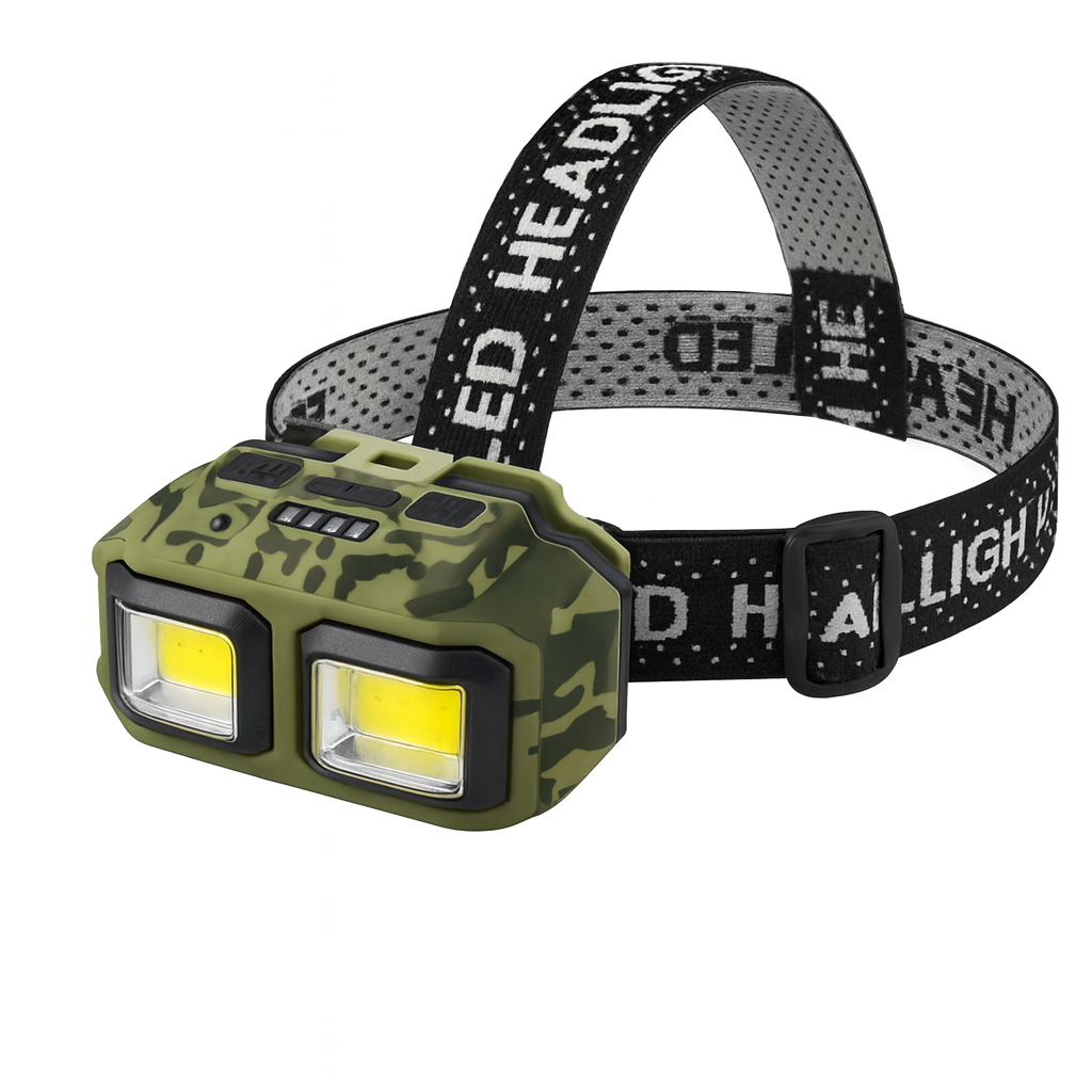 Фонарь налобный HX-M816-2CO влагозащищенный Зеленый (GR-04949)