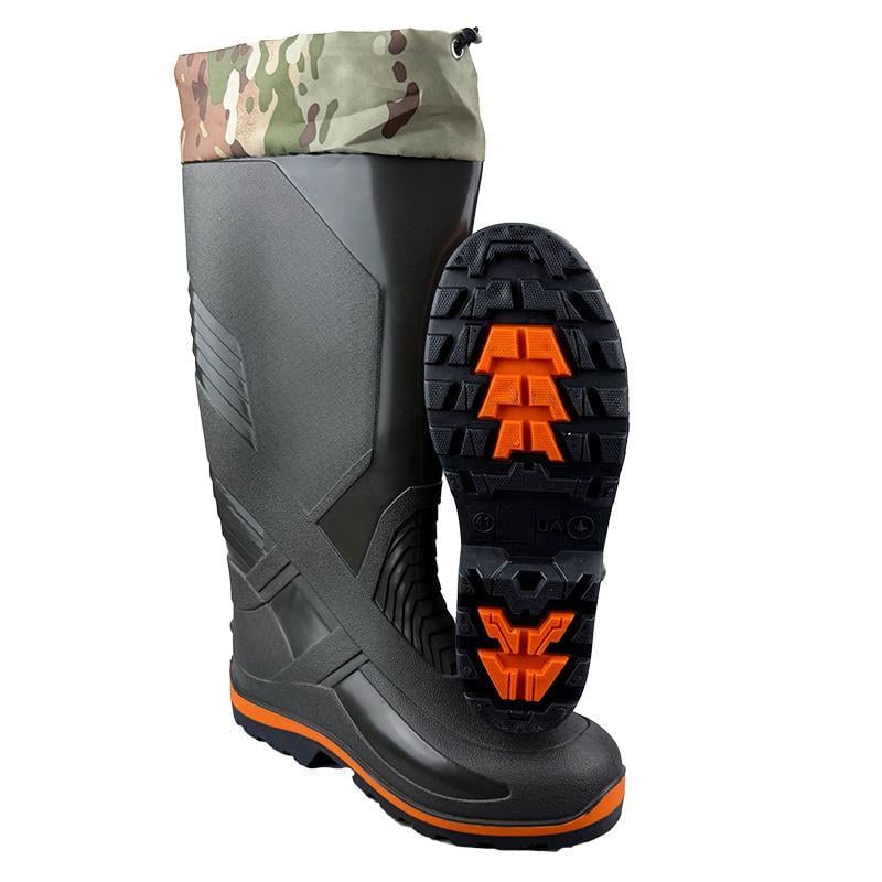 Резиновые сапоги мужские с манжетой 5003 p. 42 27 см Темно-зеленый