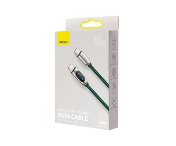 Кабель Data BASEUS 06CATSK-B06 Display Fast Charging Type-C-Type-C 100W 1 м зеленый (06CATSK-B06) - фото 2