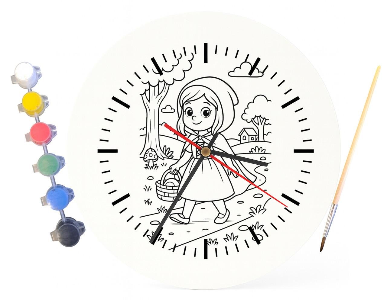Детский набор для творчества часы раскраска по мотивам Красная Шапочка Братья Гримм 30 см (Г0041) - фото 4 Детский набор для творчества часы раскраска по мотивам Красная Шапочка Братья Гримм 30 см (Г0041) - фото 4