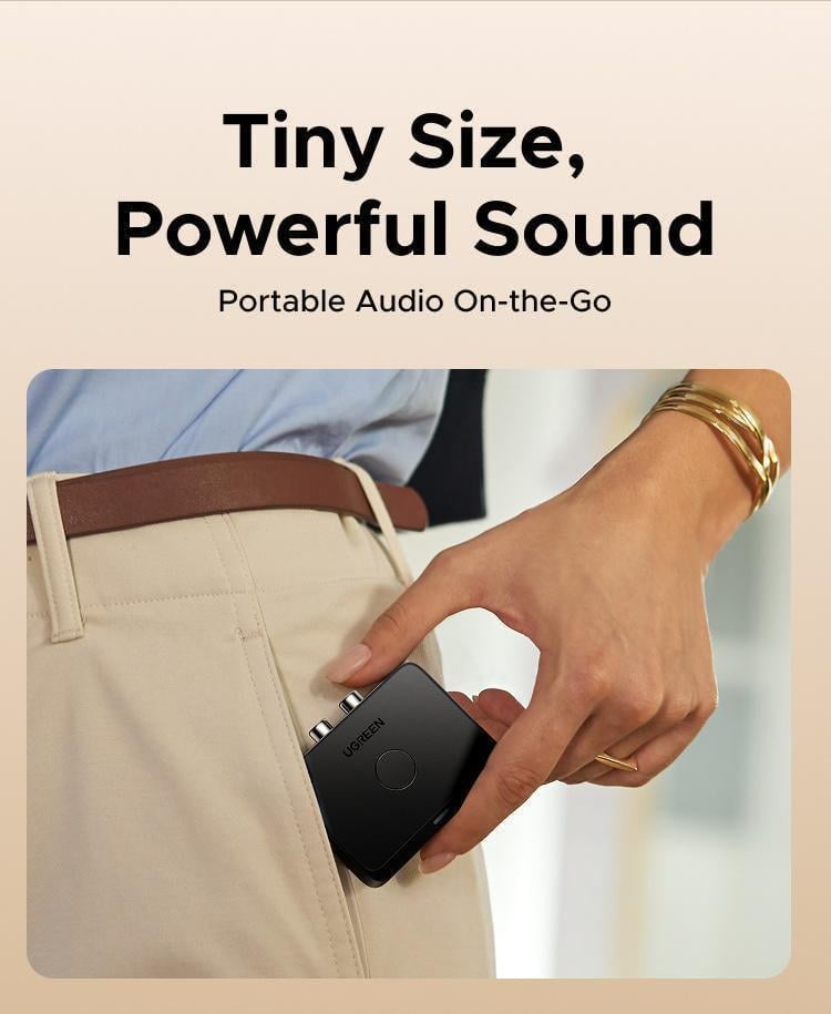 Ресивер аудіо Ugreen Bluetooth 6.0 3.5 мм 2RCA Чорний (55545) - фото 11 Ресивер аудіо Ugreen Bluetooth 6.0 3.5 мм 2RCA Чорний (55545) - фото 11