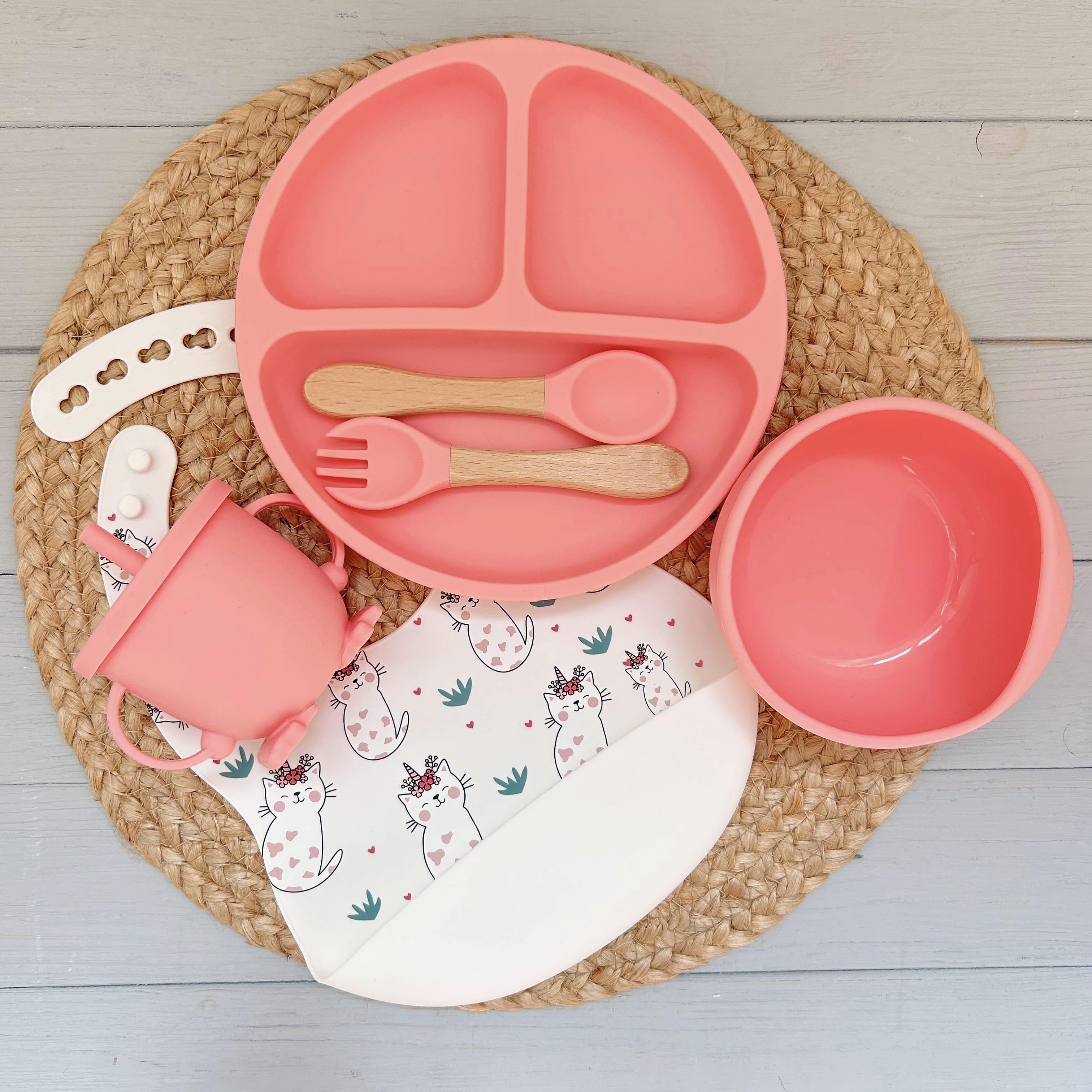 Набор детской силиконовой посуды RNSHPP img_e47631 Ярко-розовый (62795)