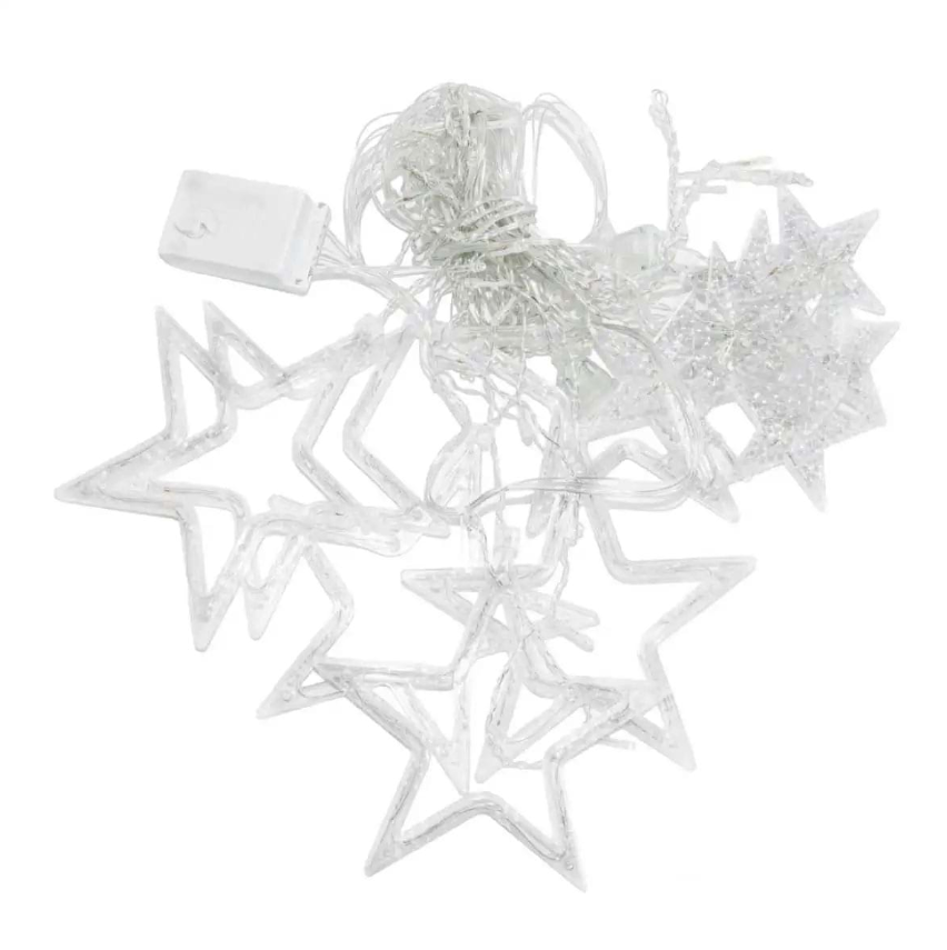 Гирлянда-штора Звезды размер 3х0,7 м 12 фигур Белый - фото 2 Гирлянда-штора Звезды размер 3х0,7 м 12 фигур Белый - фото 2