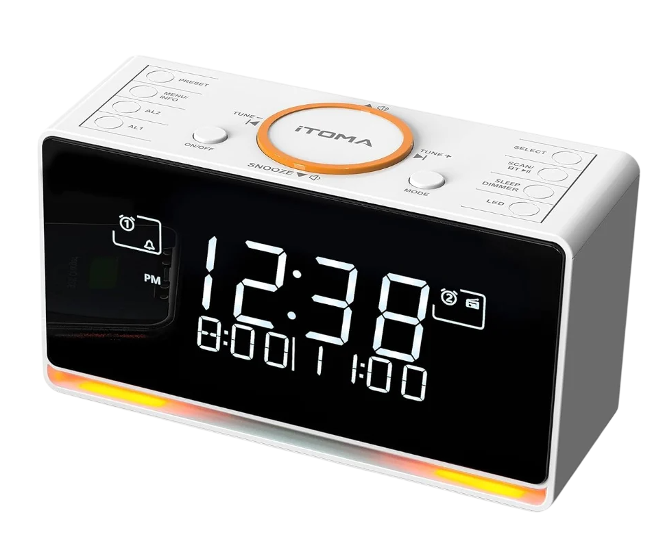 Радио-будильник iTOMA DAB/DAB+/FM с Bluetooth двойной будильник/USB/таймер сна/40 пресетов/дисплей с димером (3026130209)