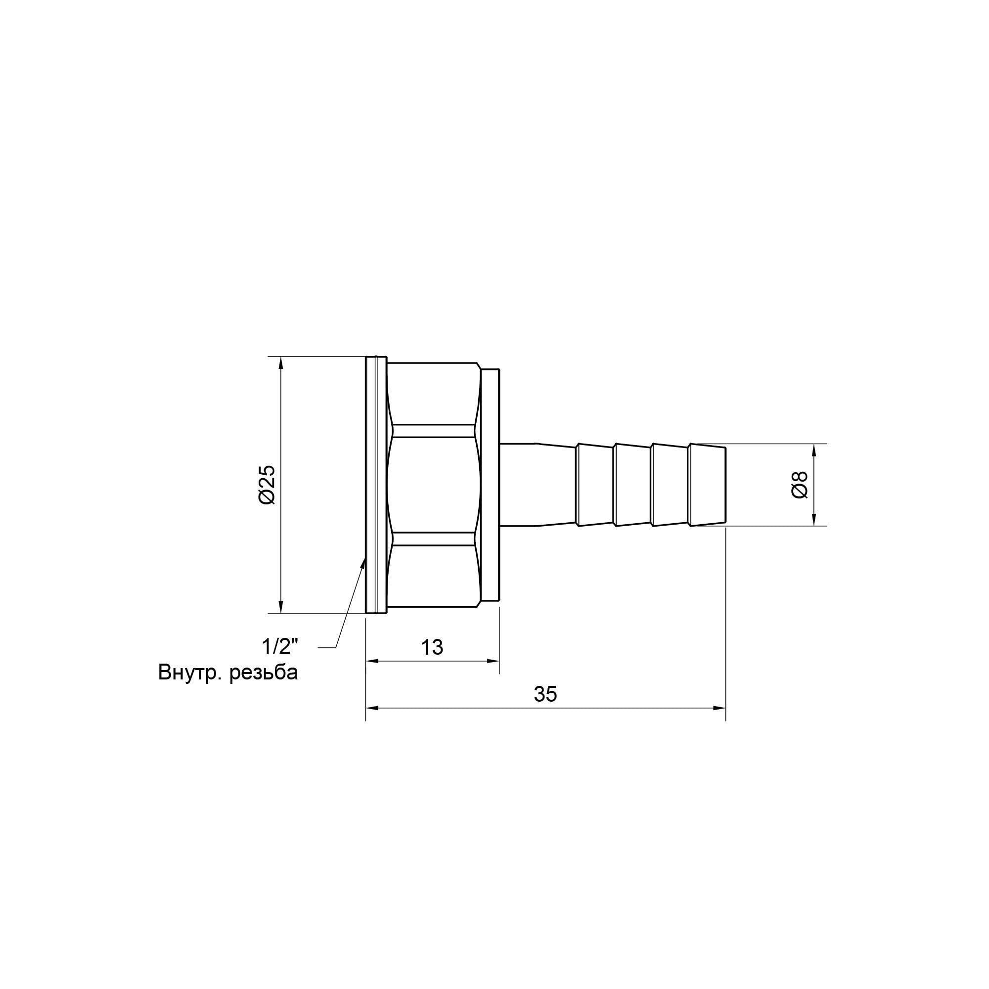Штуцер SD Plus 8х1/2" ВР SD426158 (22355547) - фото 2 Штуцер SD Plus 8х1/2" ВР SD426158 (22355547) - фото 2