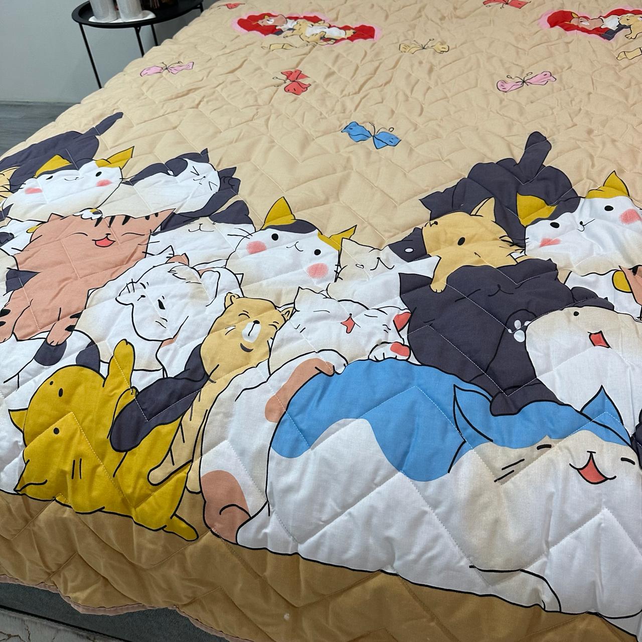 Покрывало-одеяло детское двустороннее Кошки 150х210 см Бежевый (P-DL-3) - фото 7