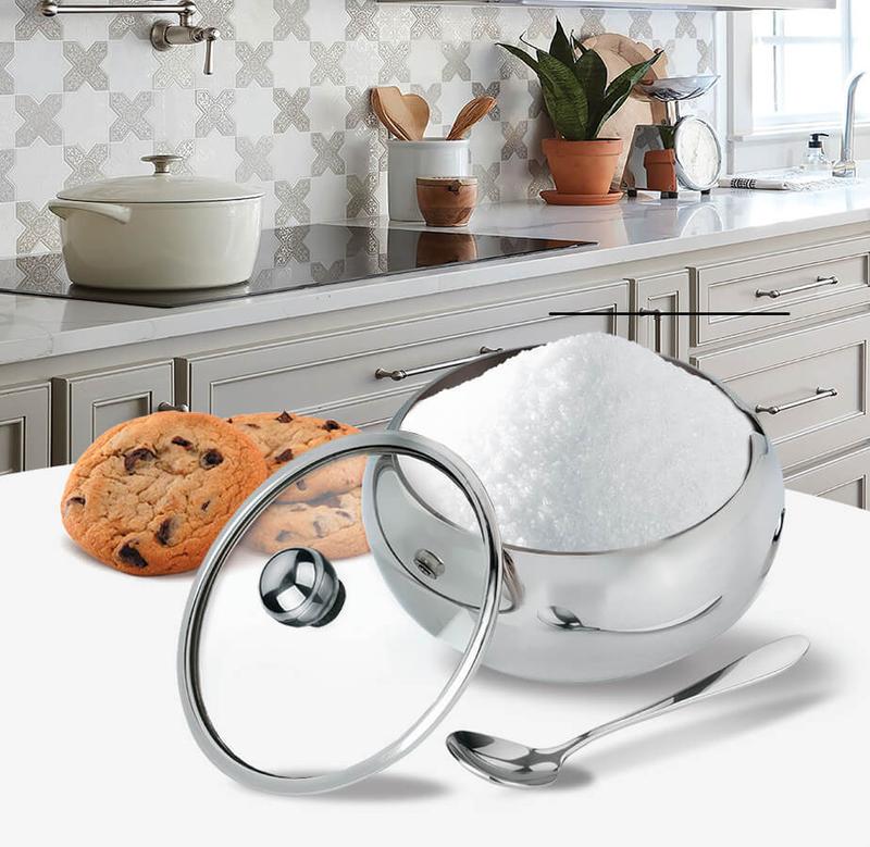 Цукорниця Maestro MR-1696l з ложкою з нержавіючої сталі 560 мл (S_MR1696I) - фото 3 Цукорниця Maestro MR-1696l з ложкою з нержавіючої сталі 560 мл (S_MR1696I) - фото 3