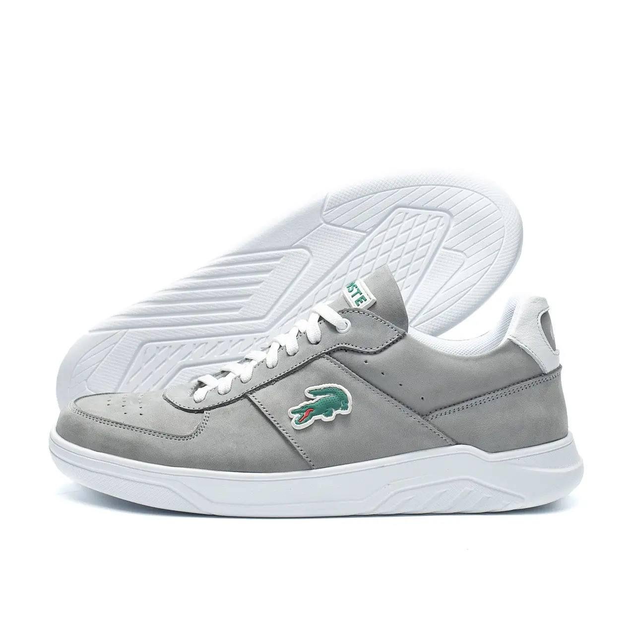 Кроссовки мужские из натуральной кожи аналог Lacoste р. 41 27 см Серый (32465285) Кроссовки мужские из натуральной кожи аналог Lacoste р. 41 27 см Серый (32465285)
