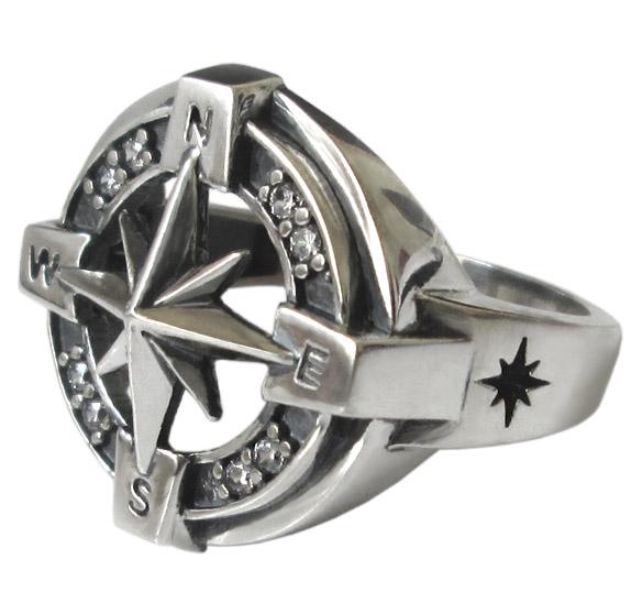 Серебряное кольцо Роза ветров 19 (037п7)