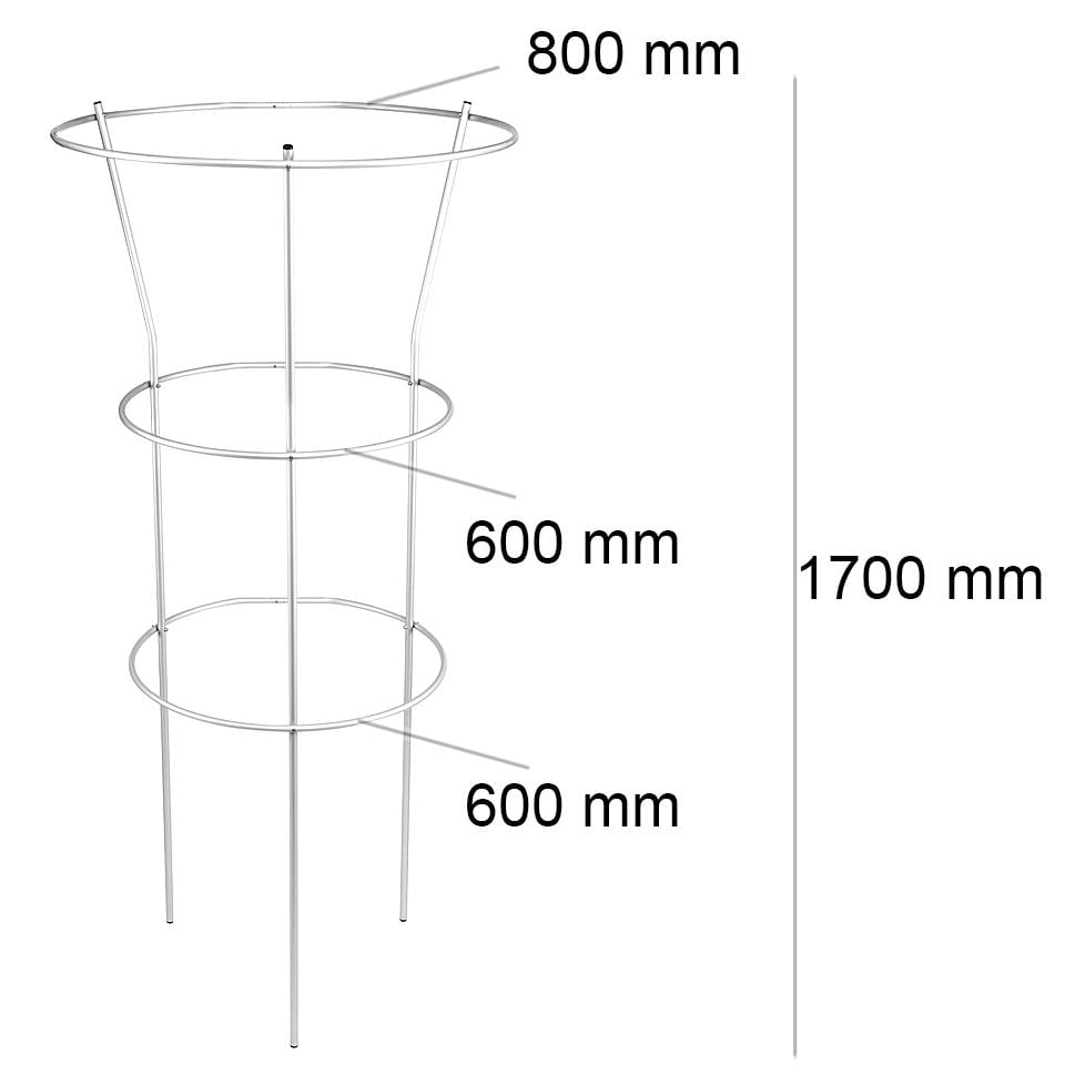 Опора для рослин кільцева на три кільця 1700х800х800 мм (КО-D16/D13-1700*800/600/600) - фото 2 Опора для рослин кільцева на три кільця 1700х800х800 мм (КО-D16/D13-1700*800/600/600) - фото 2