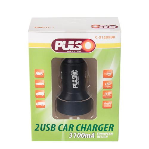 Автомобільний зарядний пристрій PULSO 2 USB 12/24V - 5V 3,1A - фото 2