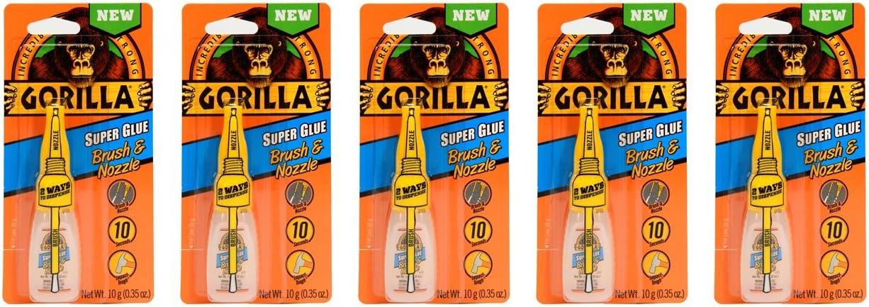 Суперклей GORILLA з пензлем та насадкою-аплікатором 10 грам 5 шт. Прозорий