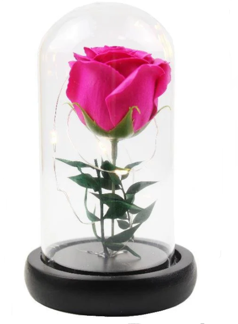 Роза в стеклянной колбе Розовый