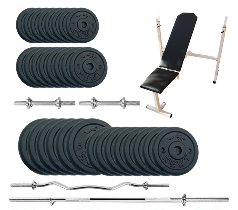 Лава для жиму з набором штанг та гантель металевих Newt Gym Set-SKHW Home 94 кг (NE-M-SKHW-SET-89)