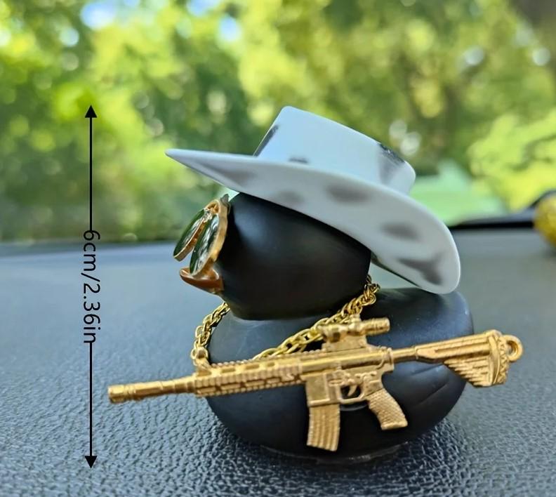 Качка гумова для автомобіля в ковбойському капелюсі Чорний (AWN-00400) - фото 2