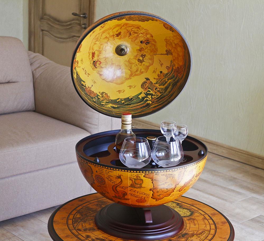 Минибар настольный Гранд Презент Глобус Старинная карта 42 см Коричневый (42002R)