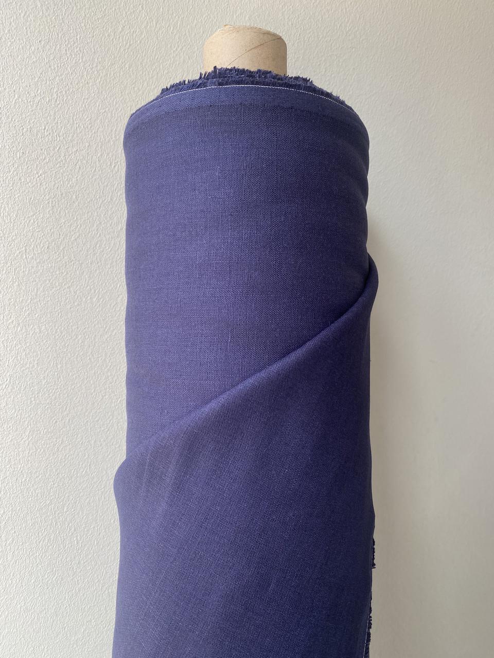 Тканина костюмна пом'якшена LINEN PLUS 100% льон 143 см 1607 Баклажановий - фото 3