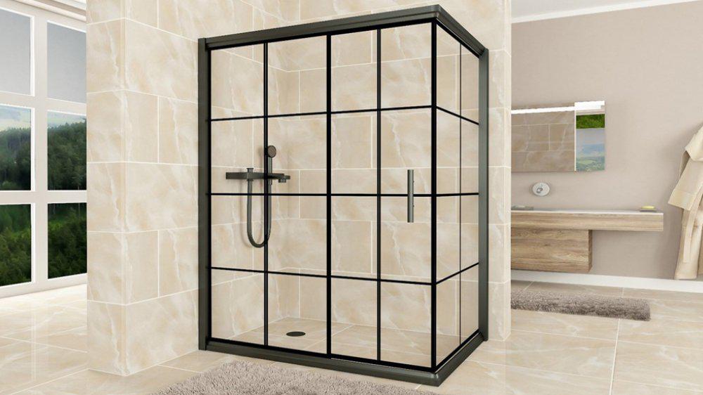 Душевая кабина Aquanil MINNESOTA 120х80х190 см Black Line с черным профилем