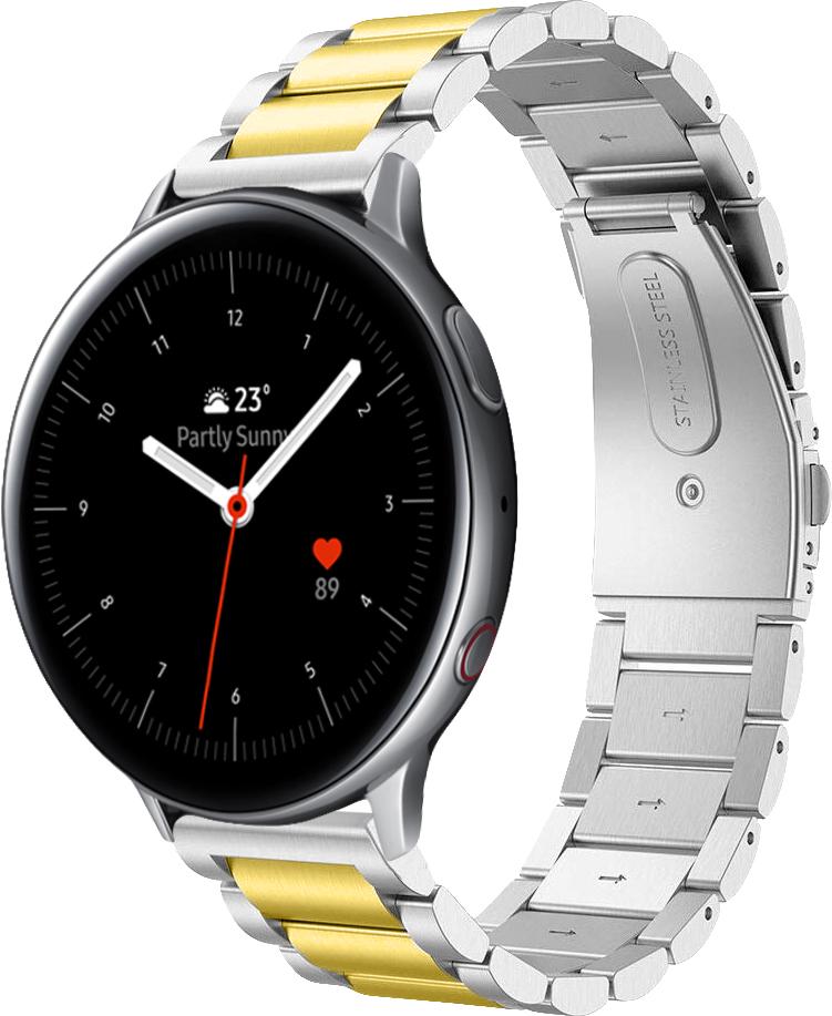Металлический Ремешок Shain Line для Galaxy Watch Active 2 40/44 мм Silver Gold (28114-67)