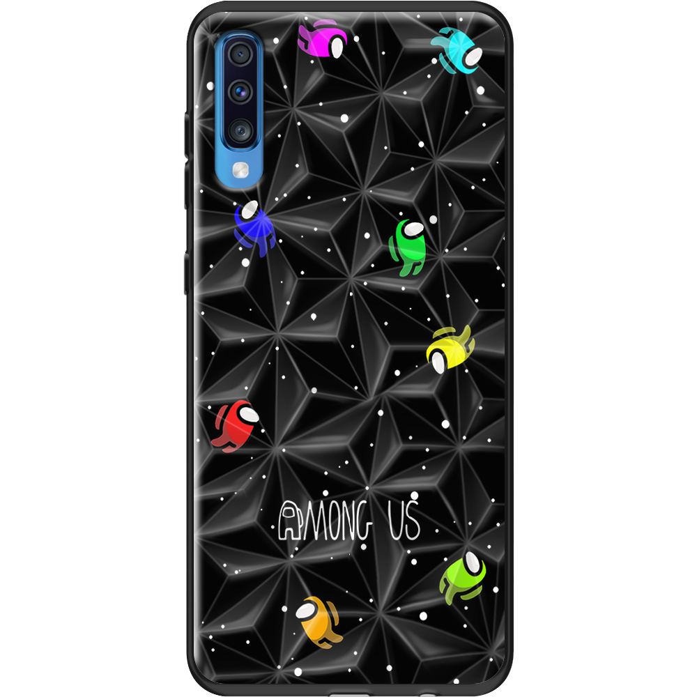 Чехол Boxface Samsung A705 Galaxy A70 Among Us Invisible Черный силикон с призмой (36860-bk76-37863)