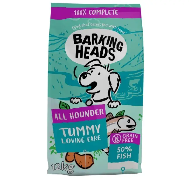 Корм сухой для взрослых собак Barking Heads FISH ALL HOUNDER TUMMY LOVIN' CARE с белой рыбой 2 кг (24680736)