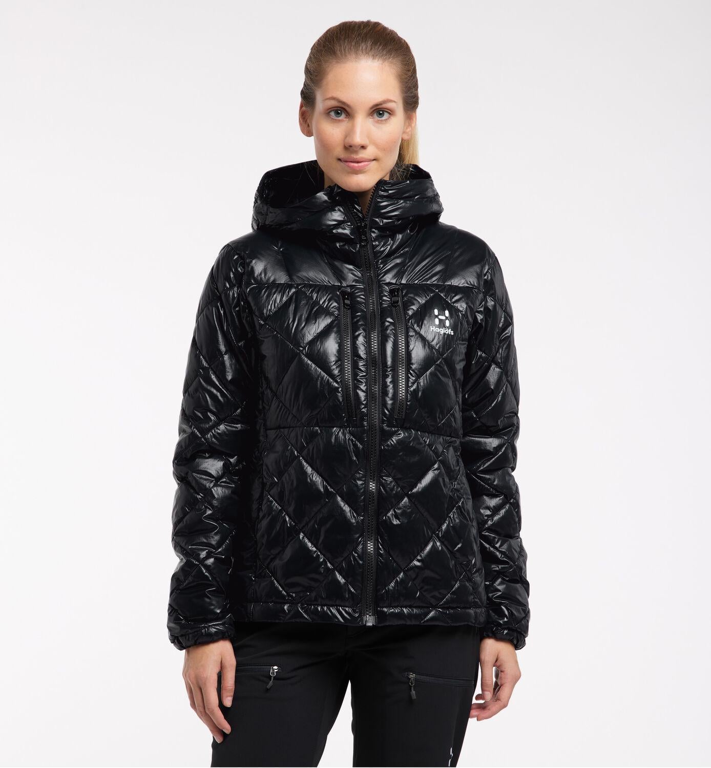 Микропуховик женский Haglofs Roc Mimic Hood для туризма XS Черный (6047262)