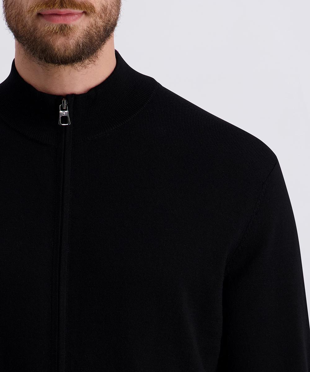 Кардиган чоловічий вовняний на блискавіці S Чорний (C5 50709.5037.9000-S) - фото 5 Кардиган чоловічий вовняний на блискавіці S Чорний (C5 50709.5037.9000-S) - фото 5