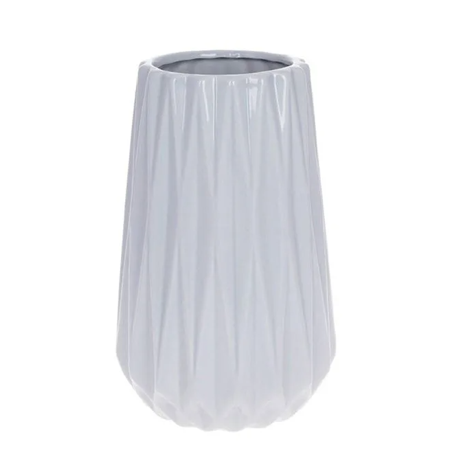 Ваза керамічна Flora 26 см Світло-сірий (32333)