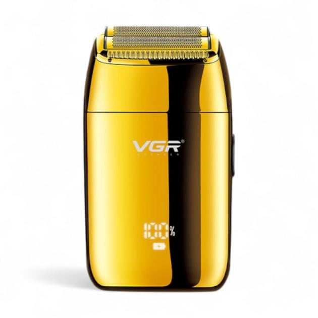 Шейвер VGR V-399 з нержавіючої сталі LED-дисплей вологозахист IPX6 в металевому корпусі Gold (27583230)