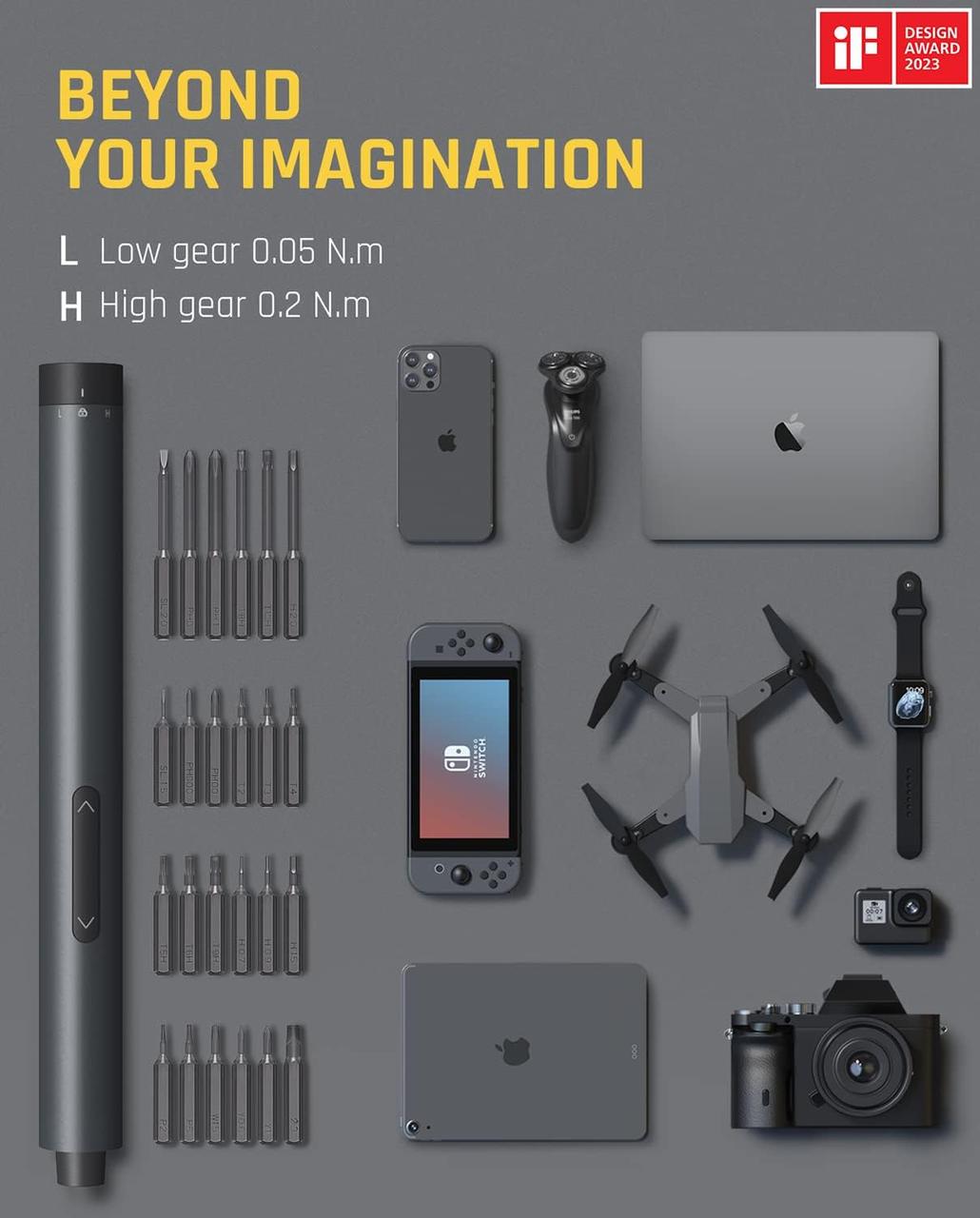 Отвертка электрическая Fanttik E1 MAX с магнитными битами 50 шт. (000730) - фото 8