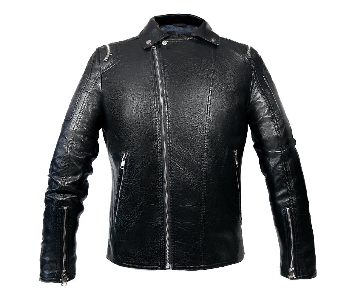 Куртка косуха Men's Style KS-9NVE з натуральної шкіри р. 44 Black (8054214) - фото 2