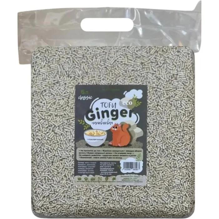 Наповнювач соєвий Ginger Tofu без аромату 6 л - фото 1 Наповнювач соєвий Ginger Tofu без аромату 6 л - фото 1