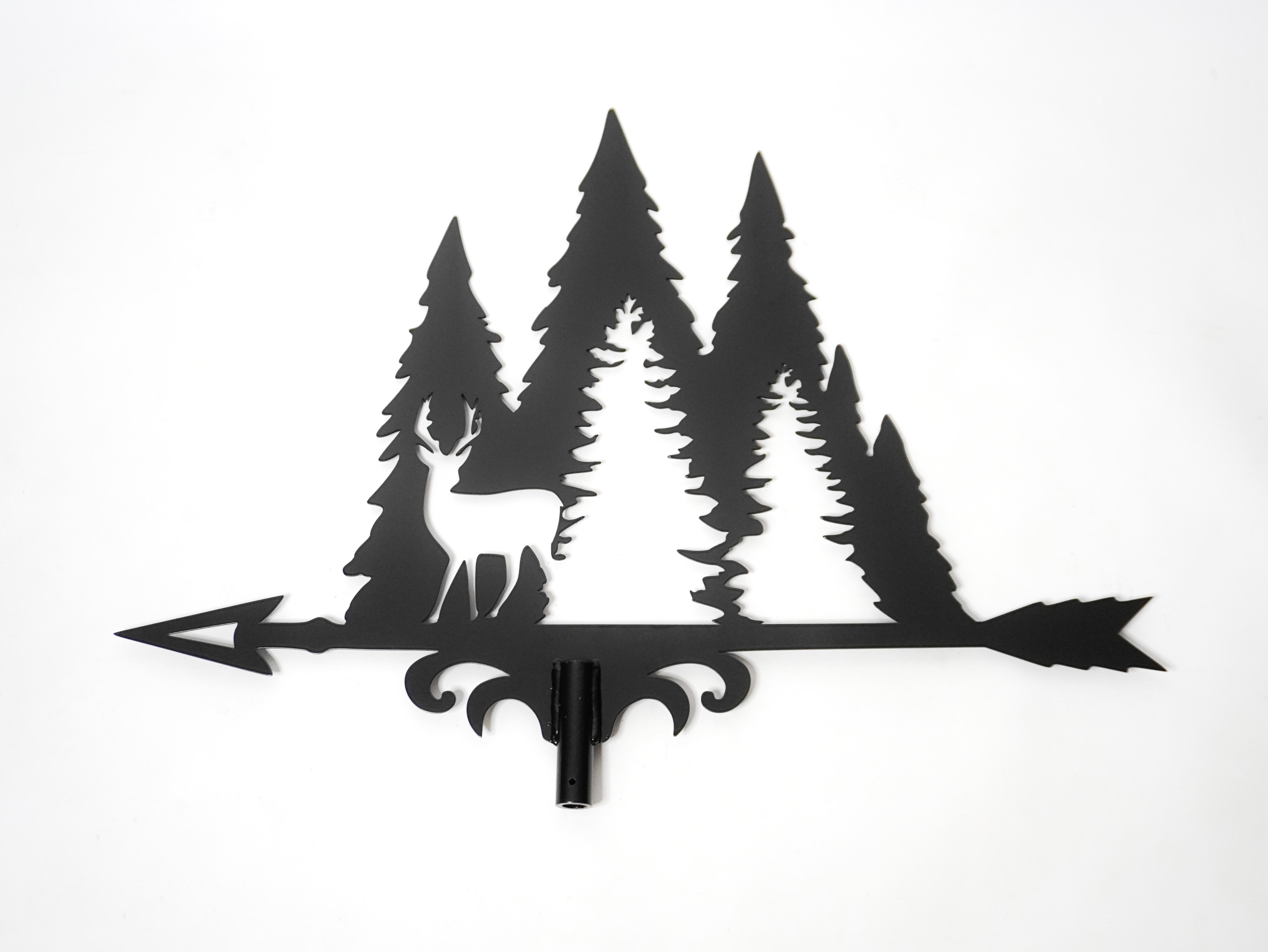 Флюгер на дах металевий Олень в лісі Чорний