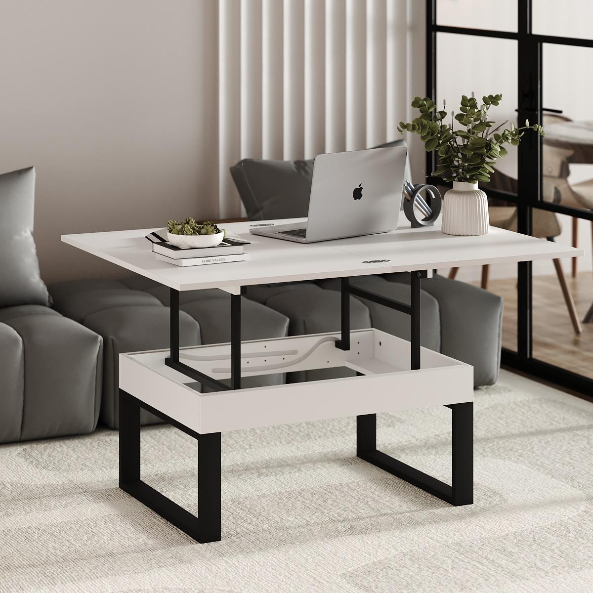 Журнальный стол-трансформер S-Fly 880x466x600 мм Белый бриллиант (TB33010000030) - фото 3 Журнальный стол-трансформер S-Fly 880x466x600 мм Белый бриллиант (TB33010000030) - фото 3