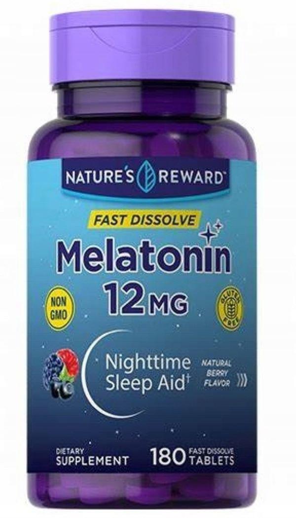 Мелатонин Nature's Reward Melatonin Fast Dissolve Berry 12 mg 180 таблеток