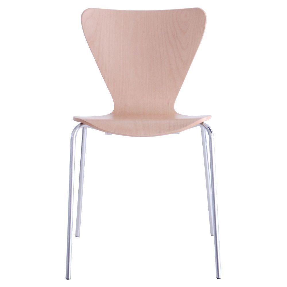 Стул AMF Левис из металла и фанеры Хром/Бук (058501)