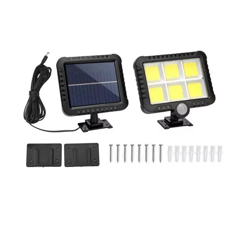 Світильник настінний світлодіодний на сонячних батареях COB 120 світлодіодів PIR-датчик руху водонепроникний