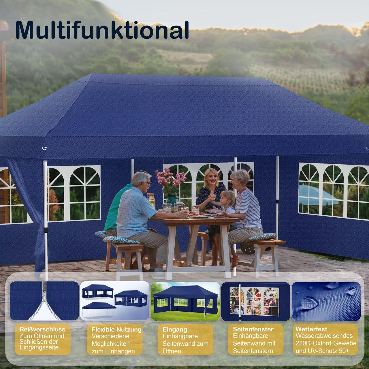 Павільйон садовий KESSER 6x3 м UV50+ Синій - фото 3 Павільйон садовий KESSER 6x3 м UV50+ Синій - фото 3