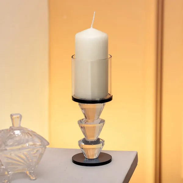 Подсвечник декоративный Parallels стеклянный 15,7 см Прозрачный - фото 3