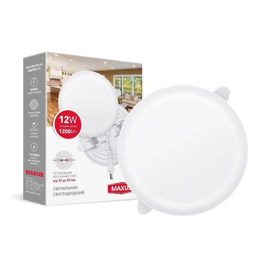 Точечный светильник врезной Maxus SP Adjustable 1-MSP-1241-CA 12W 4100 Circle (00000018367)
