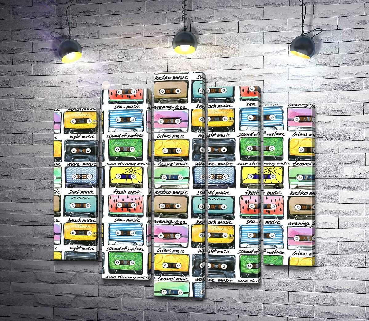 Модульная картина ArtPoster Разнообразие музыки на кассетах 100x100 см Модуль №26 (001769) Модульная картина ArtPoster Разнообразие музыки на кассетах 100x100 см Модуль №26 (001769)